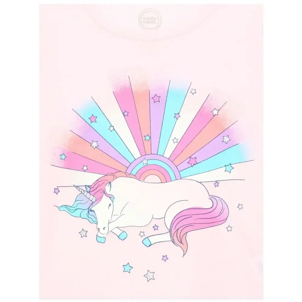 Girls XS Long‎ Sleeve Top & Jogger Pants, 2pc Unicorn Pajama Sleep Set NEW